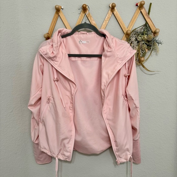 ZYIA Active Pink Blush Zip Up Bomber Athletic Adjustable Jacket Sz M - Picture 6 of 13